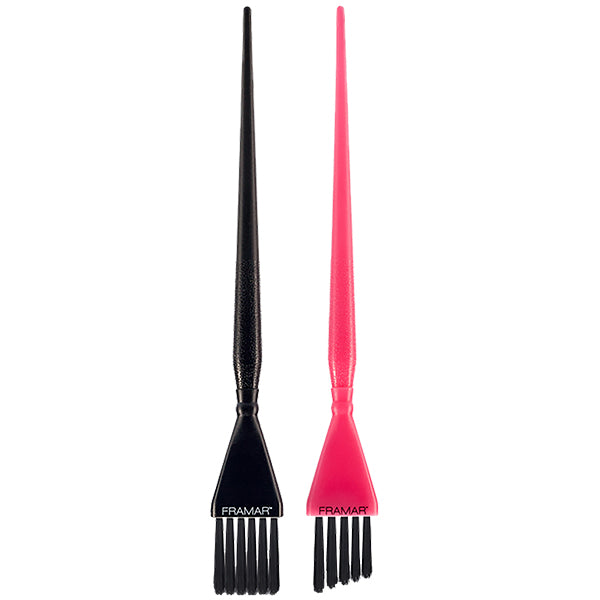 Framar Kleurkwasten Set van 2 Detail Brush Set Zwart/Roze